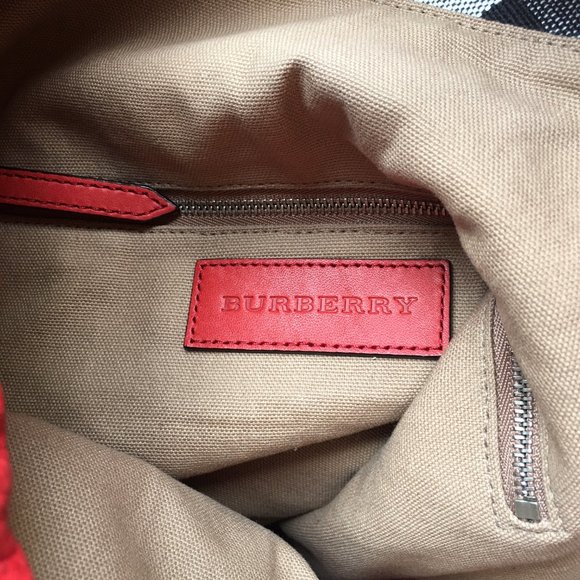 Burberry Ashby Red Soft Pebbled Leather Tote Bag - Picture 10 of 16